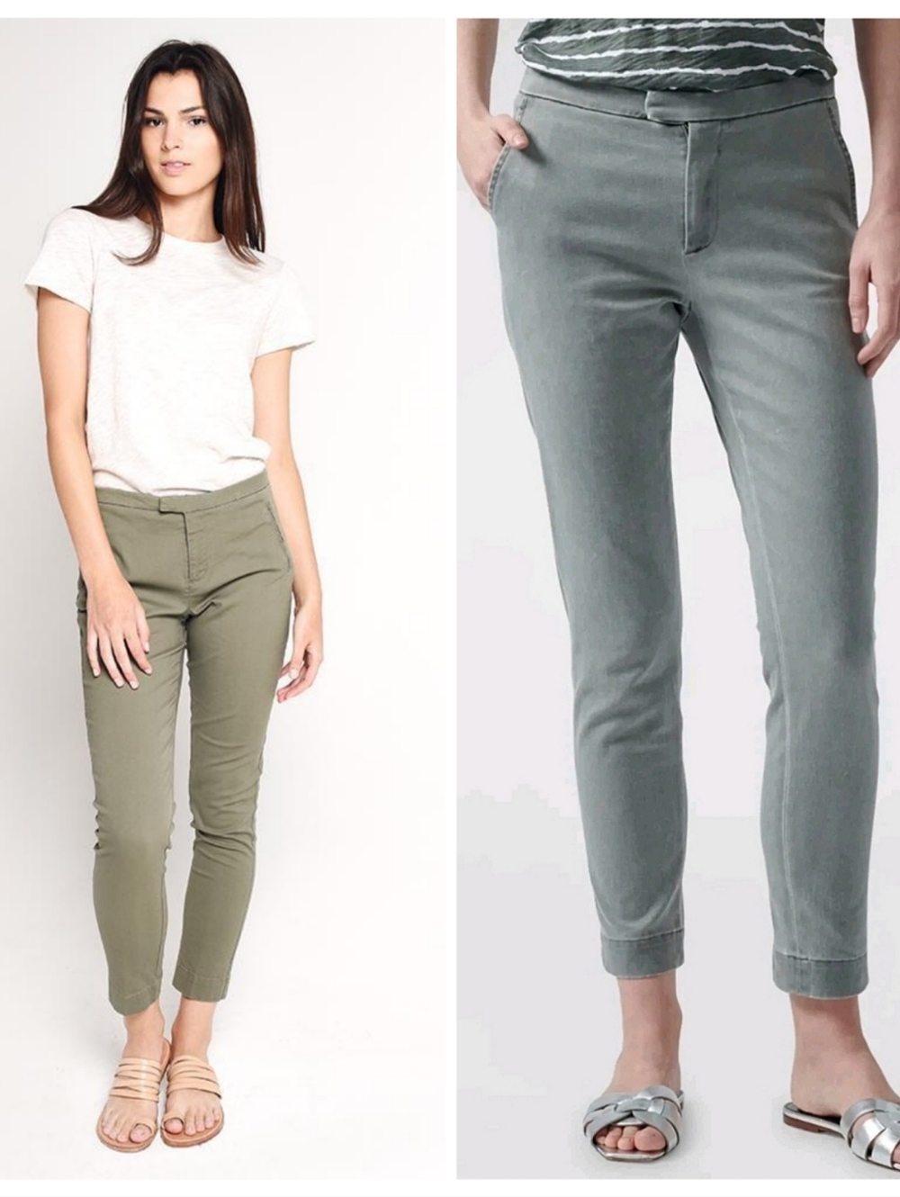 ATM Enzyme Wash Slim Pant 6 GRAY Preppy Clean Girl Minimalist